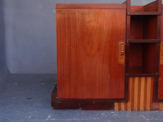 Credenza cubista in stile Art Déco in mogano