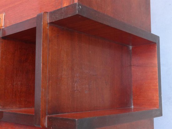 Credenza cubista in stile Art Déco in mogano