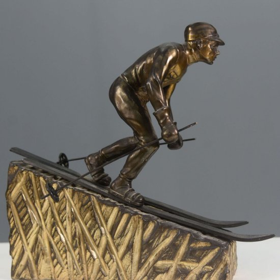 Sportsman's Rule To The Skier Ski Trophy 30's art deco