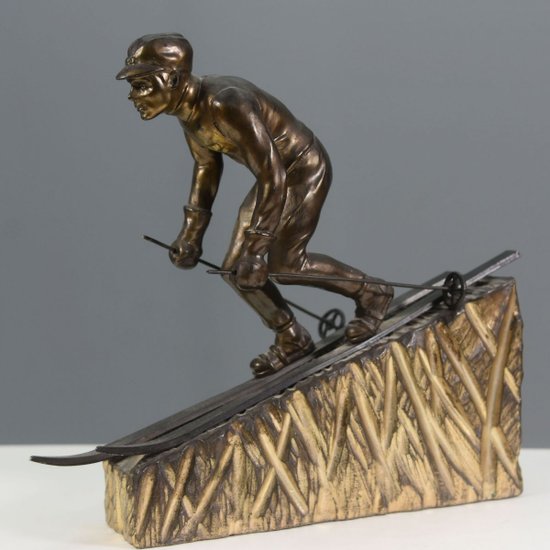 Sportsman's Rule To The Skier Ski Trophy 30's art deco