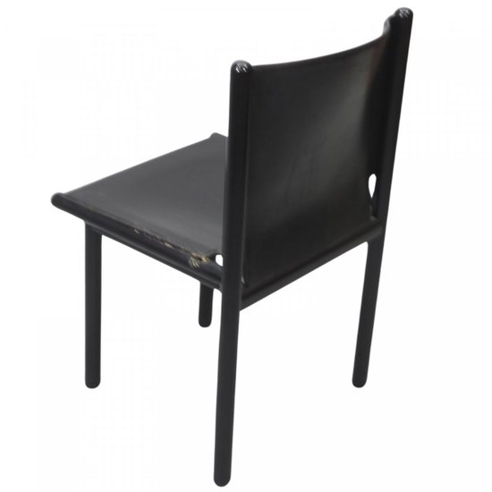 Set Of Four 1980's Leather Chairs Cassina Edition