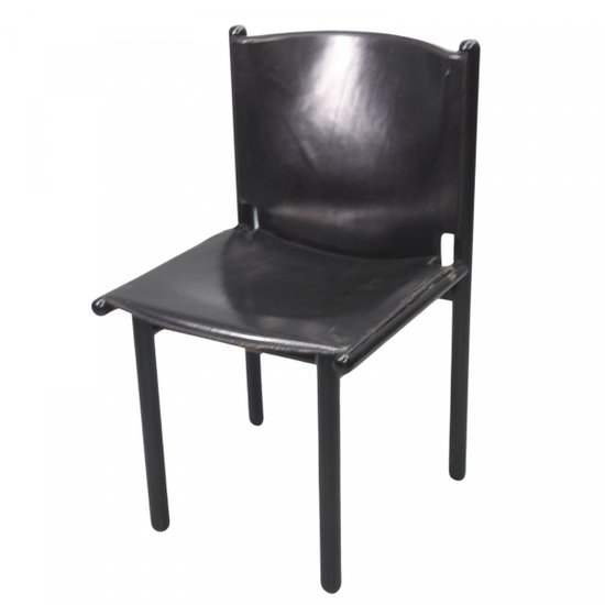 Set Of Four 1980's Leather Chairs Cassina Edition