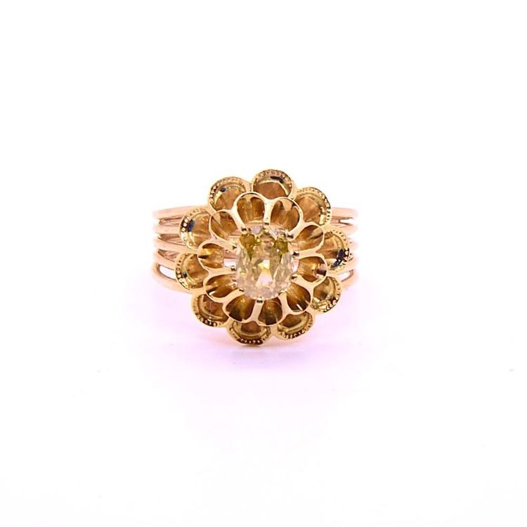 Napoleon III "Flower" Yellow Diamond Ring