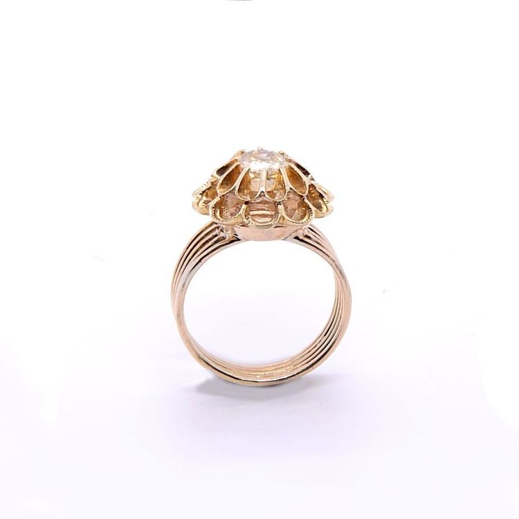 Napoleon III "Flower" Yellow Diamond Ring