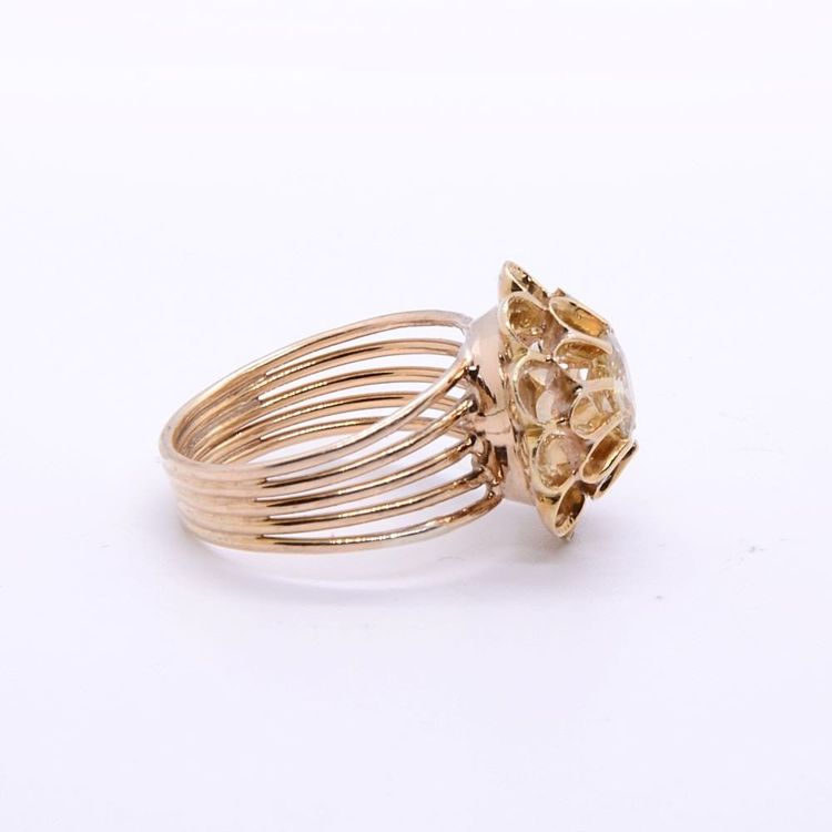 Napoleon III "Flower" Yellow Diamond Ring