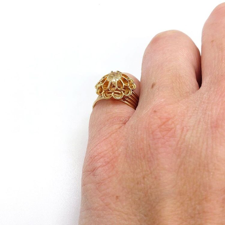 Napoleon III "Flower" Yellow Diamond Ring