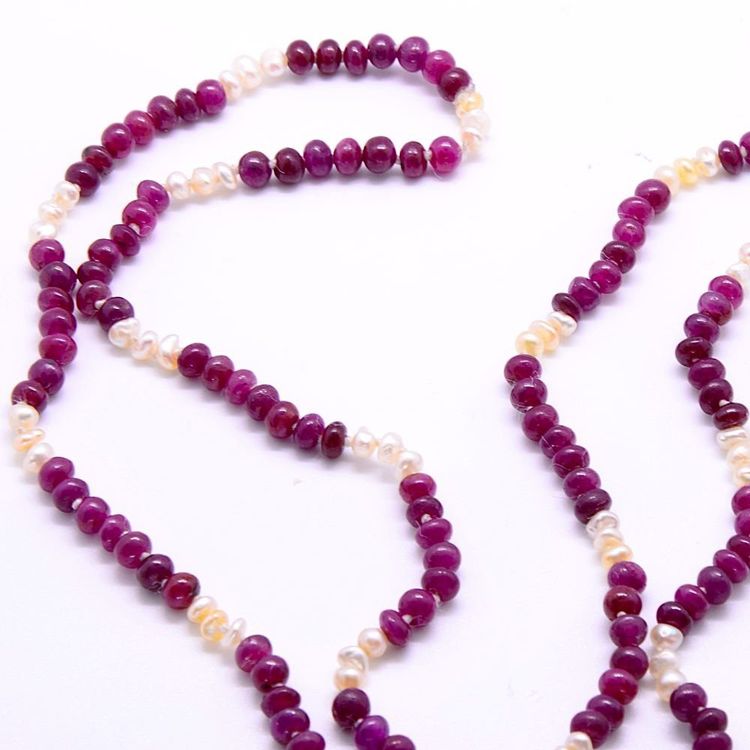Collier perles de rubis « Amarante »