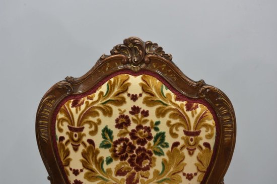 Pair Of Armchairs Walnut Carved Style Louis XV Late 19th century