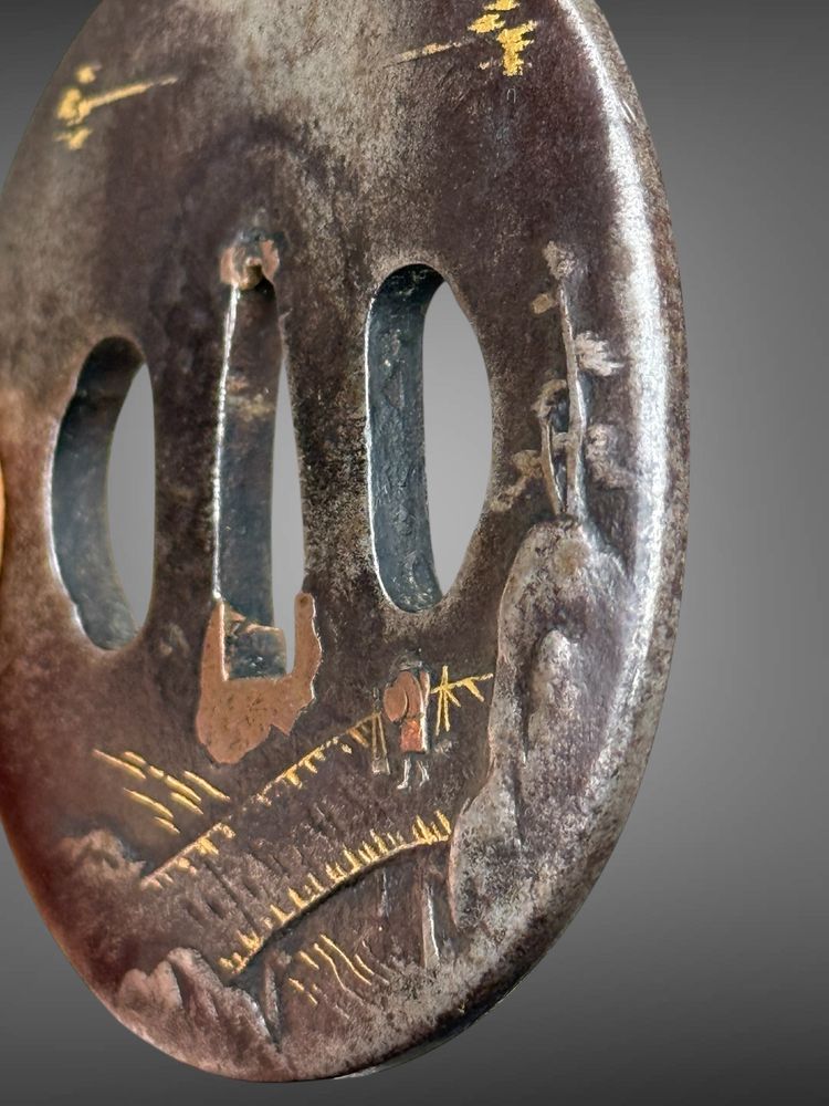 Tsuba maru-gata aus Eisen, Edo-Periode (1603-1868)