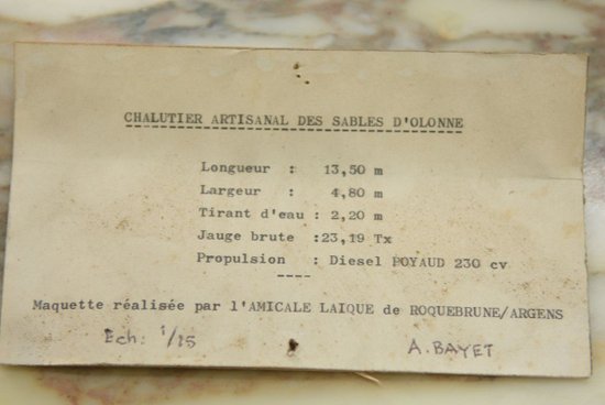 Modello di rete a strascico delle Sables d'Olonne Scala 1:25
