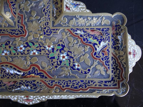 Calamaio in bronzo e cloisonné di Parigi Napoleone III