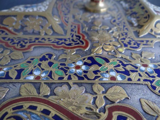Calamaio in bronzo e cloisonné di Parigi Napoleone III
