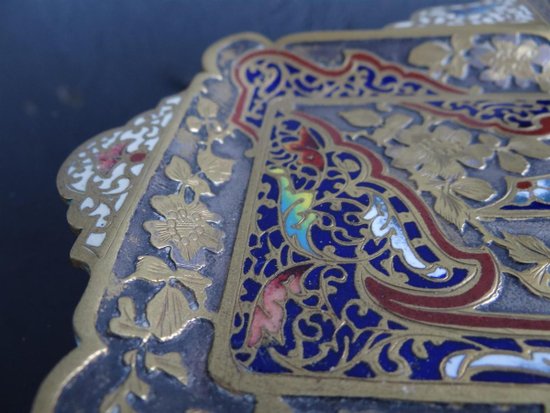 Calamaio in bronzo e cloisonné di Parigi Napoleone III