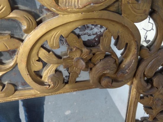 Miroir De Beaucaire, Provençal Bois Doré  époque  XIXème siècle