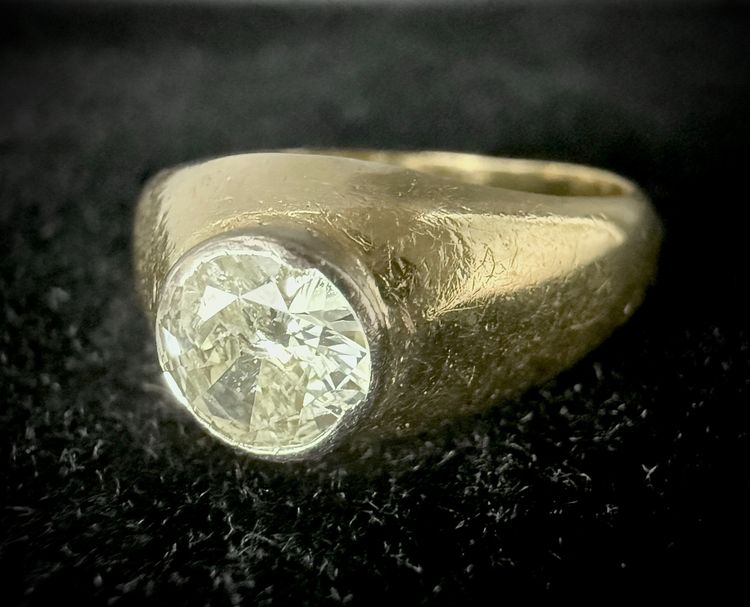 Herrenring Jonc mit einem Diamanten von 1,10 Karat