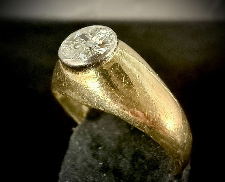 Herrenring Jonc mit einem Diamanten von 1,10 Karat