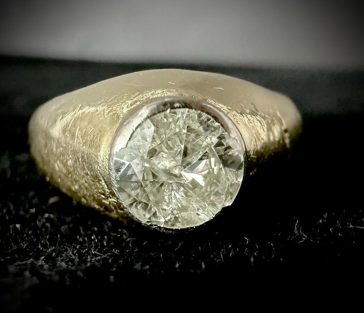 Herrenring Jonc mit einem Diamanten von 1,10 Karat