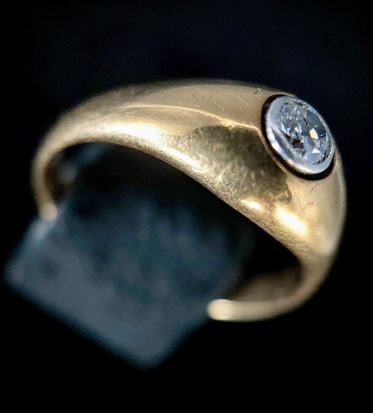 Bague Jonc homme sertie d'un diamant