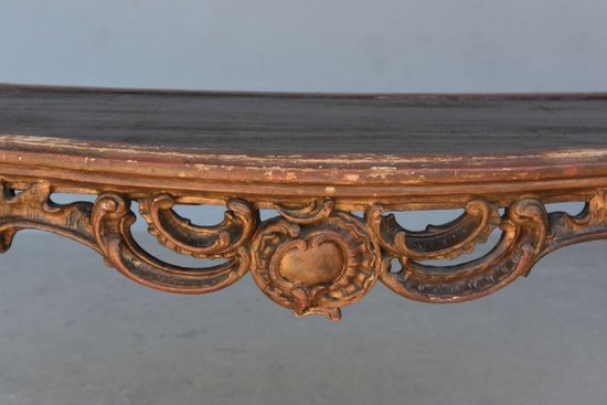 Small Italian Lady's Desk With Gargoyles In Gilded Wood 19th Century