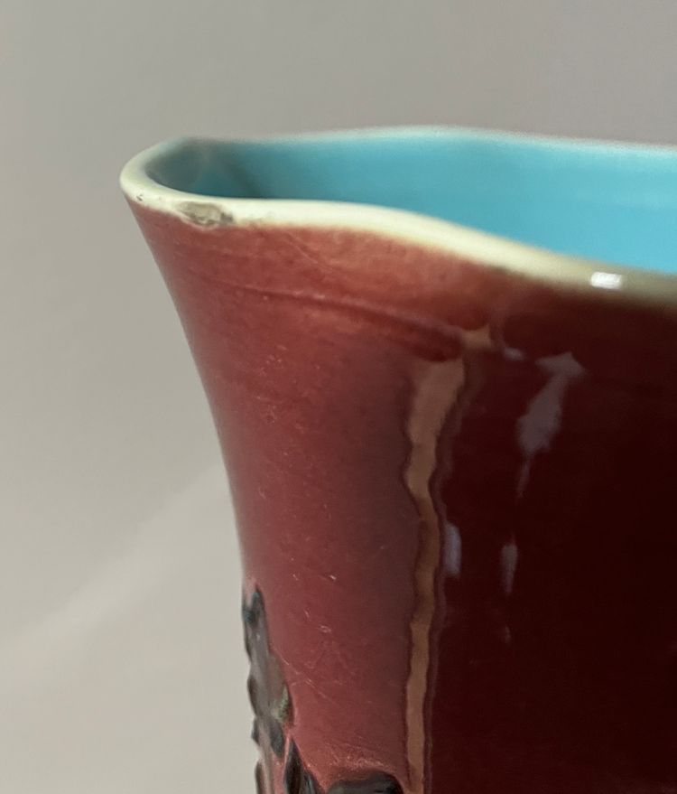 Vase Sarreguemines ( modèle 9848) motifs floraux 1830