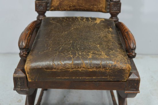 Rare Series Of 6 Walnut Armchairs Of Renaissance Style XIXth