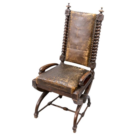 Rare Série De 6 Fauteuils En Noyer De Style Renaissance XIXème