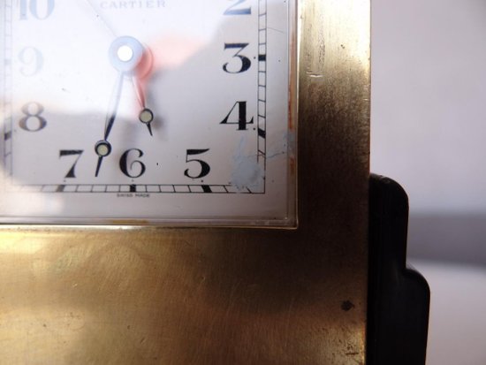 Bronze Quartz Table Clock By Cartier in Paris
