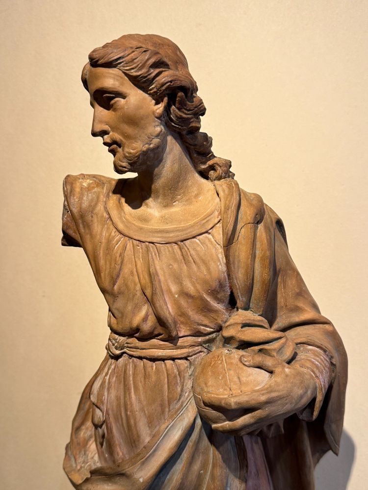 Christ bénissant - Grande terre cuite originale, France18e siècle