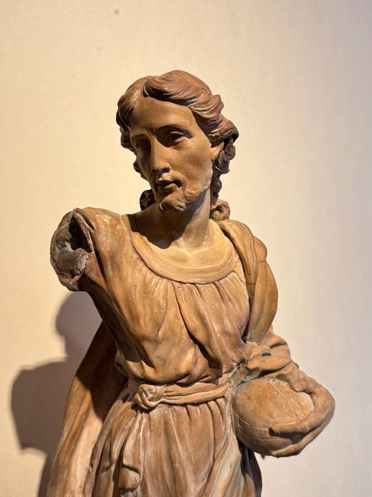 Christ bénissant - Grande terre cuite originale, France18e siècle