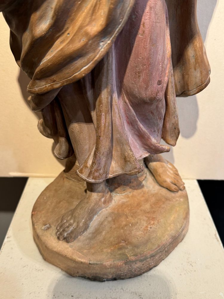 Christ bénissant - Grande terre cuite originale, France18e siècle