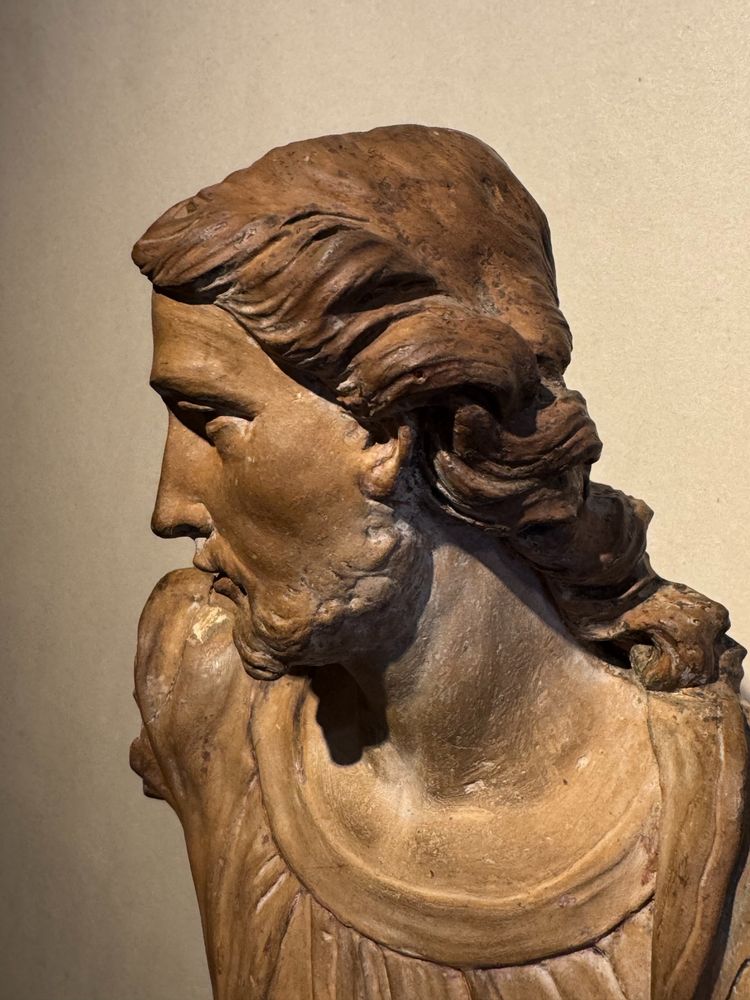 Christ bénissant - Grande terre cuite originale, France18e siècle