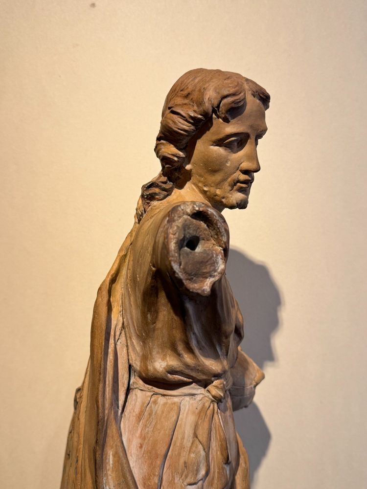 Christ bénissant - Grande terre cuite originale, France18e siècle