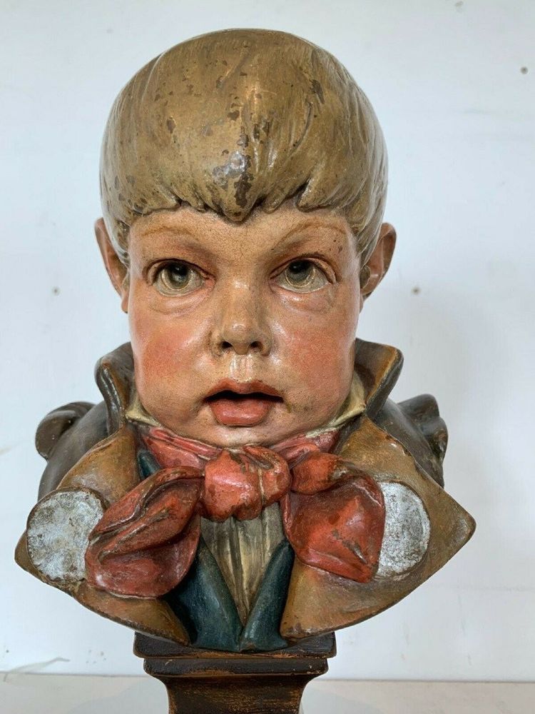 Terracotta bust depicting a young boy, 19th century