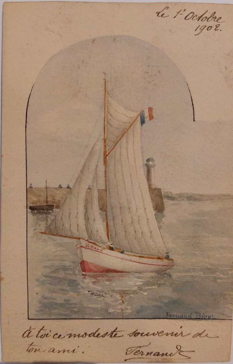 Fernand BIVEL (1888 - 1950) - 7 painted postcards -