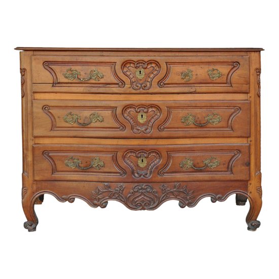 Louis XV period walnut chest of drawers