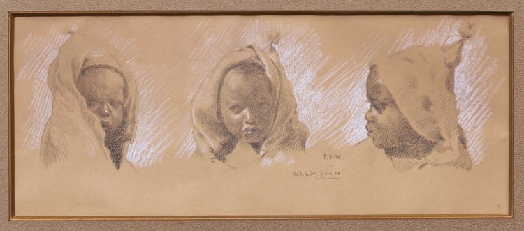 École FRANÇAISE en 1928, Trois études de tête d'enfant arabe