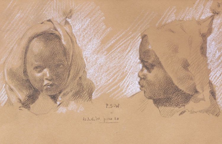 École FRANÇAISE en 1928, Trois études de tête d'enfant arabe