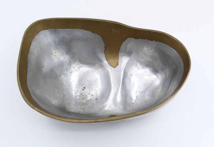 David Marshall Aluminum/Brass Trinket Tray, Spain, circa 1980, Brutalist