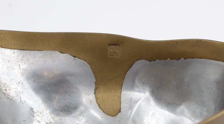David Marshall Aluminum/Brass Trinket Tray, Spain, circa 1980, Brutalist
