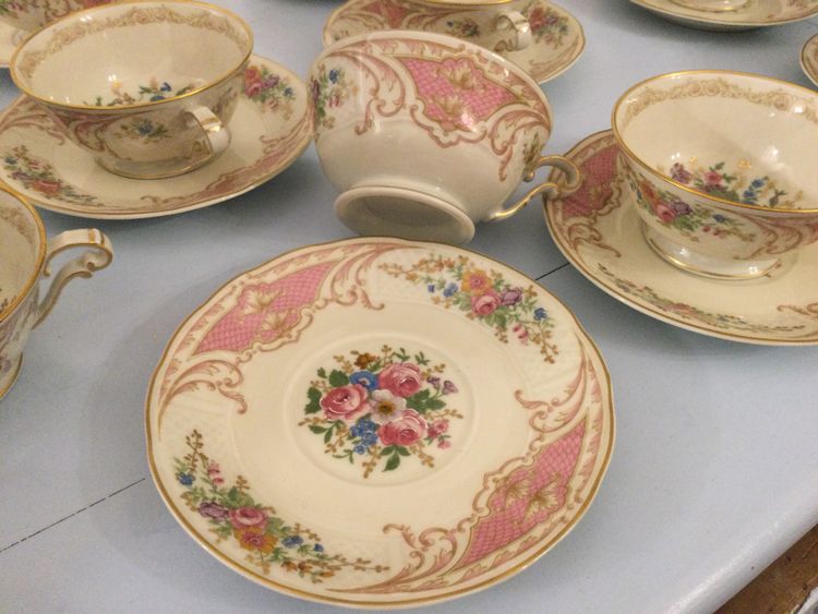 9 Limoges porcelain cups