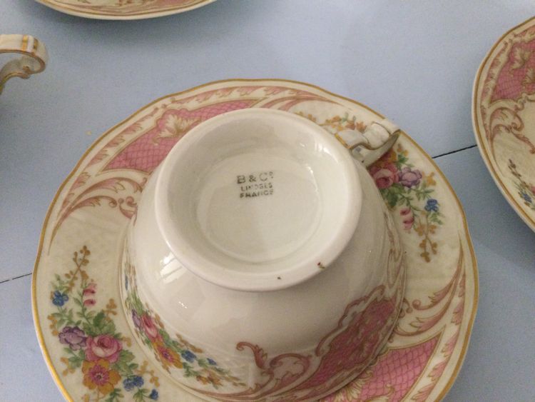 9 Limoges porcelain cups