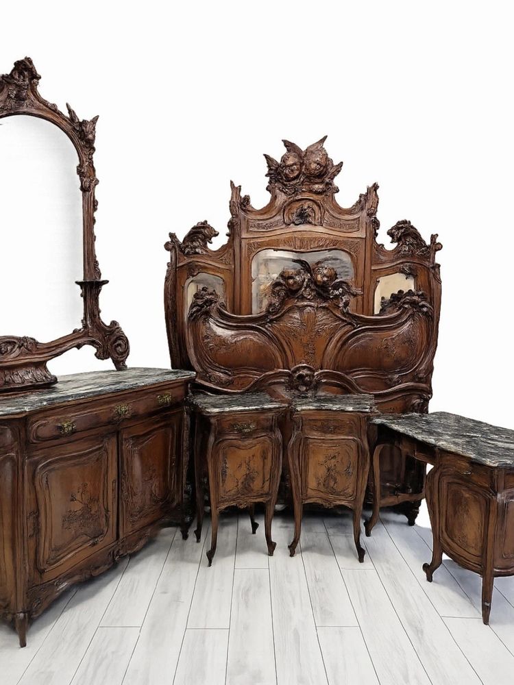 Art Nouveau bedroom set with Baroque details