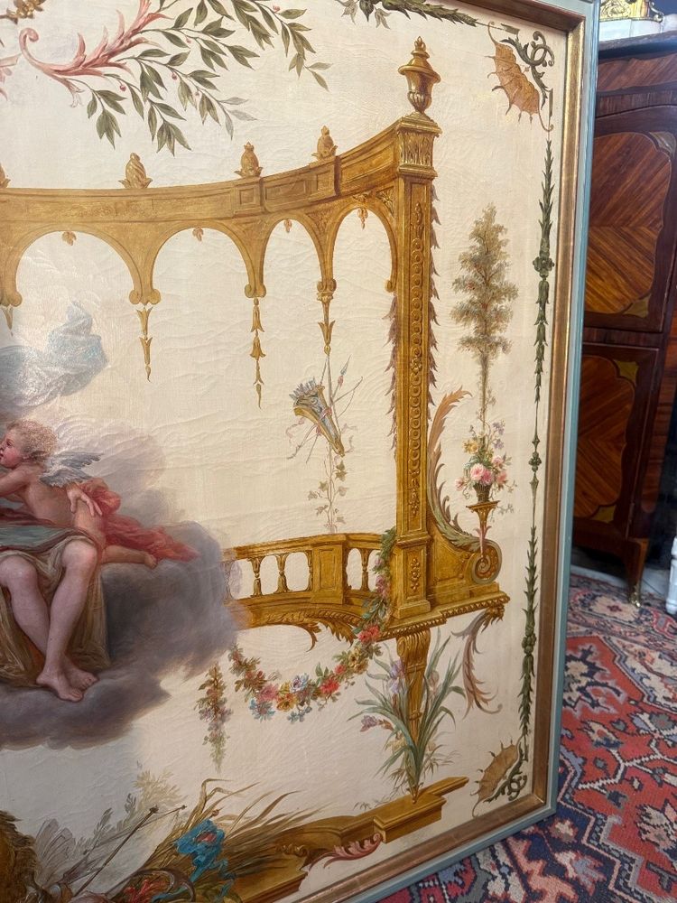 HUILE SUR TOILE DU 19ème A DECORS MYTHOLOGIQUES