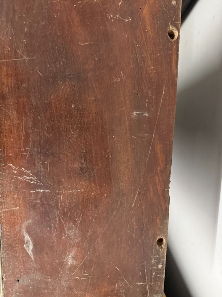 Console ancienne de style Empire en noyer, suspendue, XIXe siècle, 150 x 56 x 23 cm. Une pièce rare et ravissante.