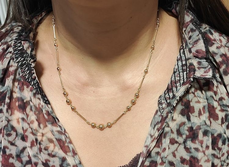 Collier boules en or rose 