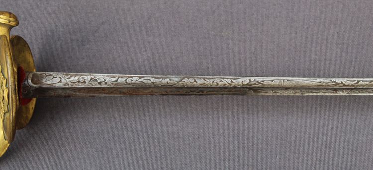 Keyboard sword (polytechnician's tangent) with a three-sided hollow blade