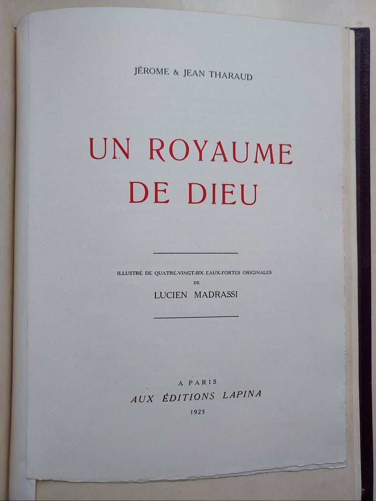 J e J Tharaud Un Regno di Dio