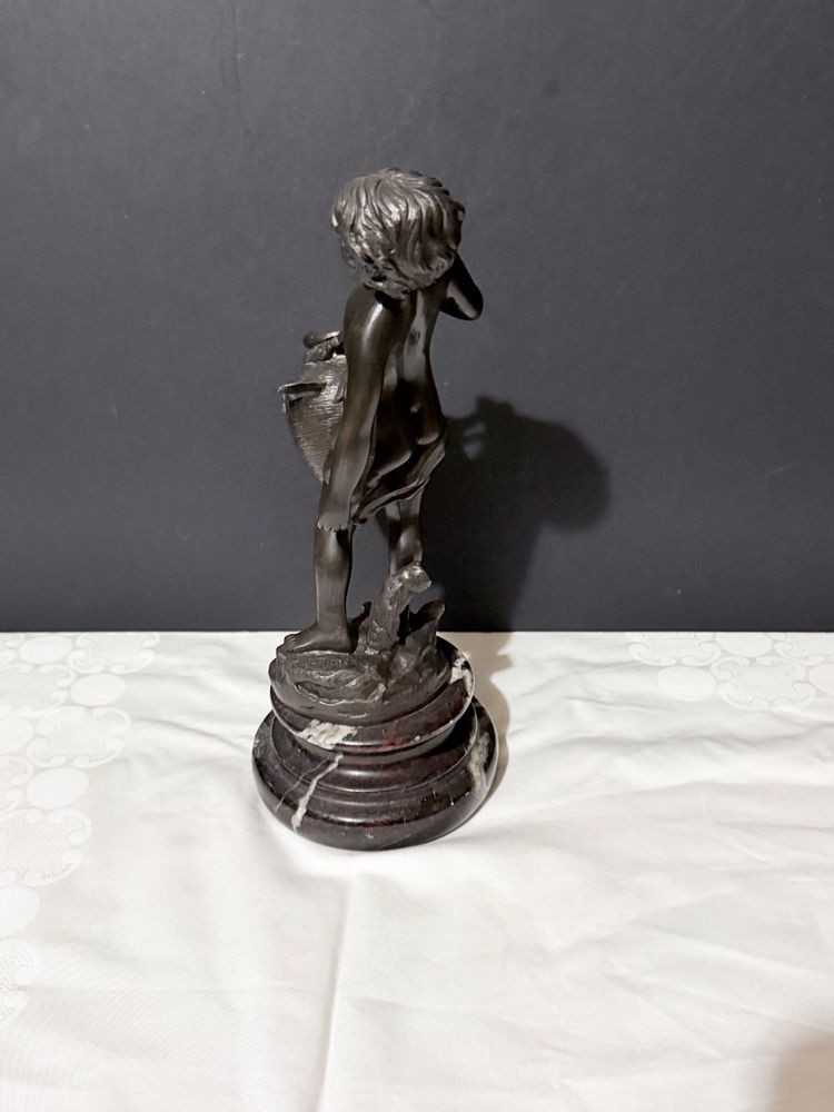 Auguste Moreau (1834–1917) - Bronze – Child with a basket