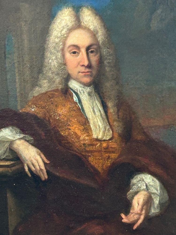 Early 17th-century French School portrait of a man with a wig