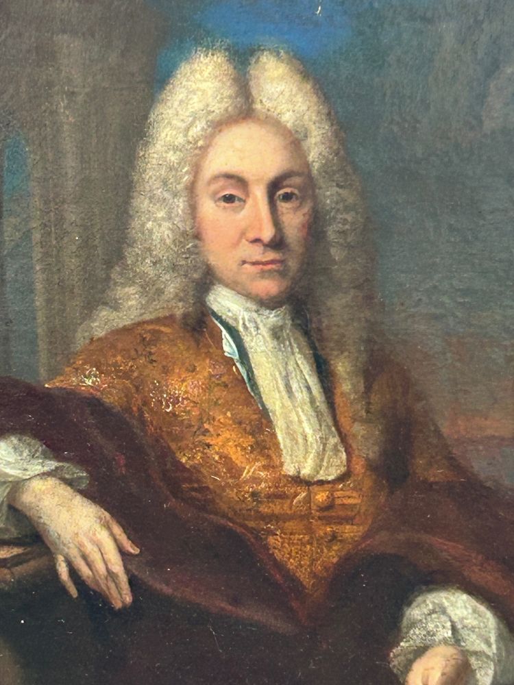 Early 17th-century French School portrait of a man with a wig
